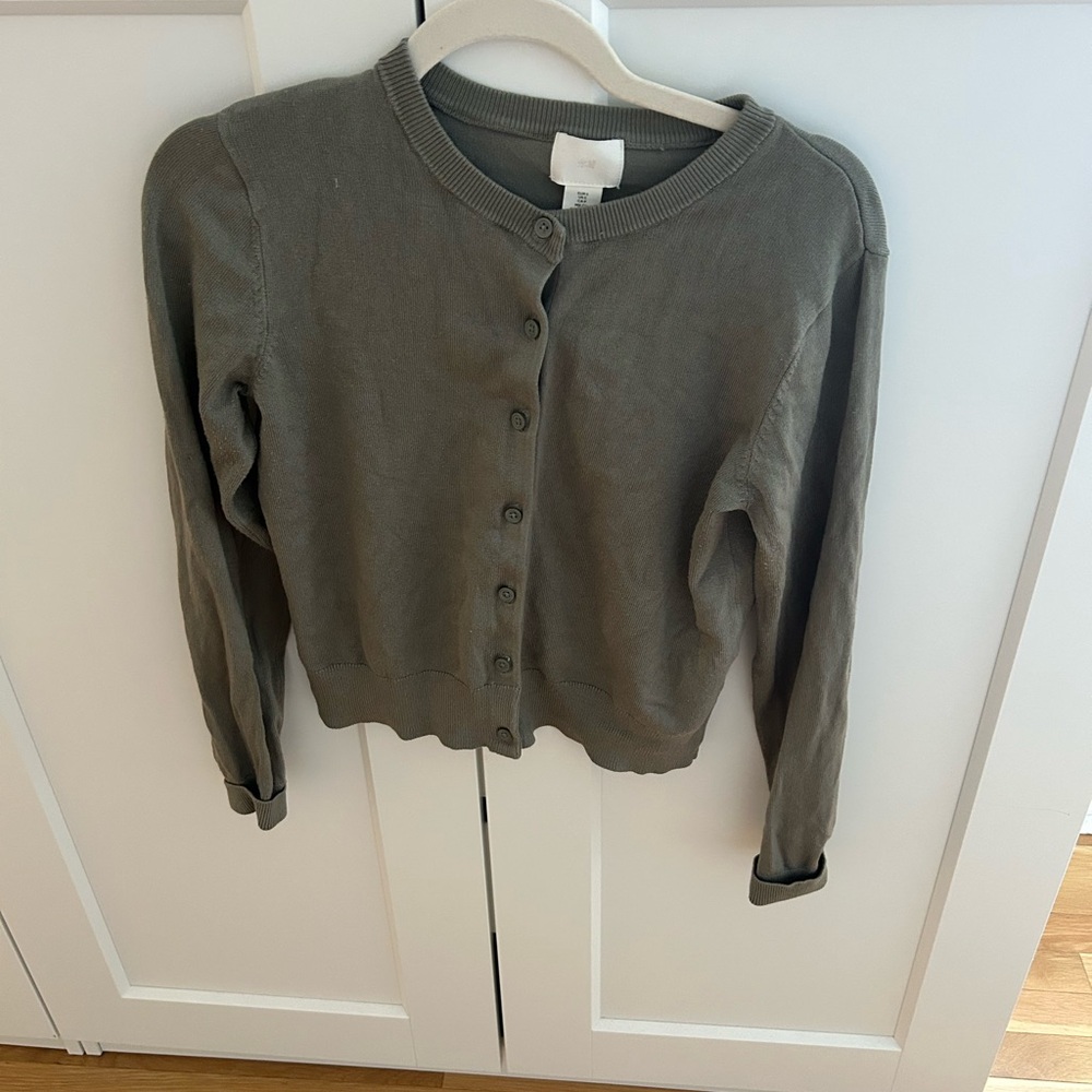 H&M Sage Green Button-Up Cardigan